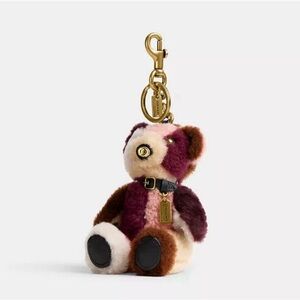 Coach Multicolored shearling Bear bag charm style # CN594  New Without Tag